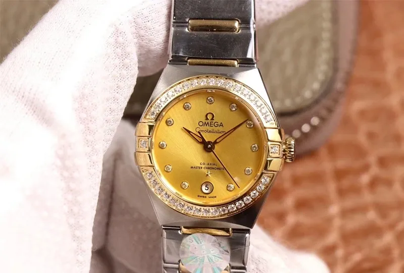 Omega Constellation 131.25.29.20.58.001 3S Factory 1:1 Best Edition Replica Watch V5 Yellow Gold Diamond Bezel Swiss NH05